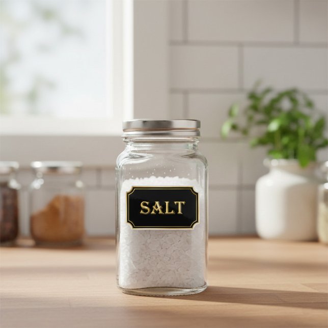 Elegant Vintage Black and Gold Pantry Label  (Creator Uploaded)