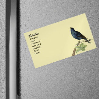 Elegant Vintage Black Bird Yellow Magnetic Business Card