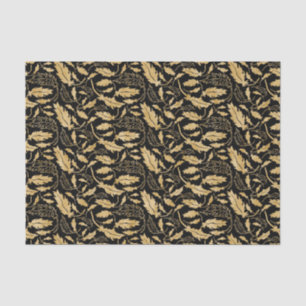 Elegant Vintage Black Gold Leaf Pattern Tissue Paper