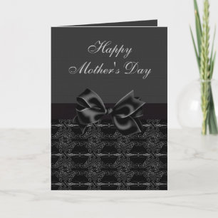 Elegant Vintage Black & Silver Mother's Day Card