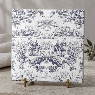 Elegant vintage black toile de jouy tile
