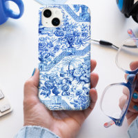 Elegant Vintage Blue and White Chinoiserie
