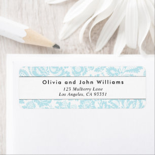 Elegant Vintage Blue Botanical Return Address