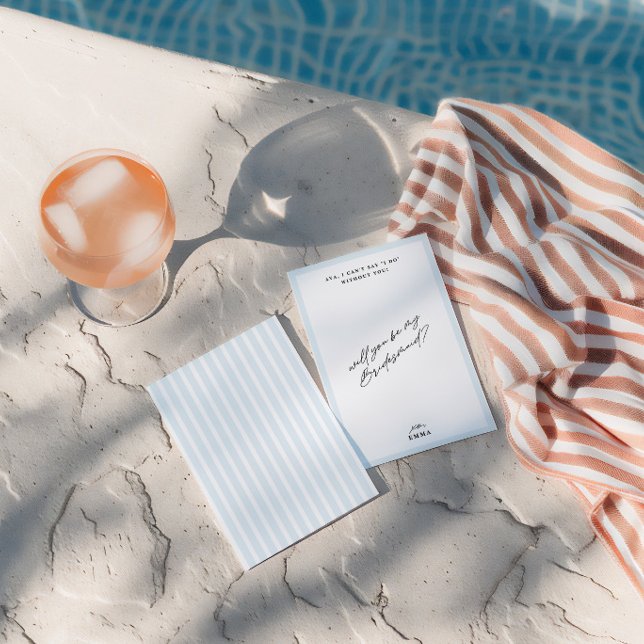 Elegant Vintage Blue Bridesmaid Proposal Card (Elegant Vintage Blue Bridesmaid Proposal Card)