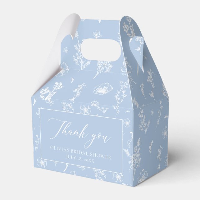 Elegant Vintage Blue Chinoiserie Bridal Shower Favour Box (Front Side)