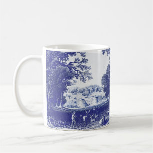 Elegant Vintage Blue Country Pastoral Toile  Coffee Mug