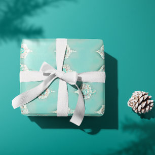 Elegant Vintage Blue Diamond Cascade  Wrapping Paper