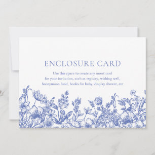 Elegant Vintage Blue Floral Enclosure Card