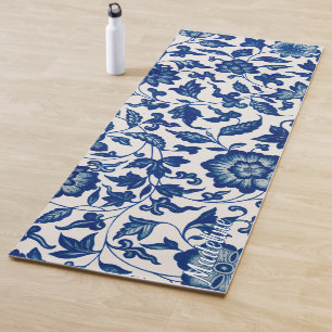 Elegant Vintage Blue French Country Chinoise Toile Yoga Mat