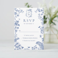 Elegant Vintage Blue French Garden Floral Wedding