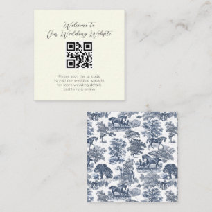 Elegant Vintage Blue Horse Toile Wedding Enclosure Card