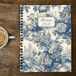 Elegant vintage Blue toile de jouy monogram Planner<br><div class="desc">Elegant vintage Blue toile de jouy monogram planner. Beautiful seamless toile de jouy pattern Blue on white background.Toile prints are an all time rage at the moment, this is an elegant and ornate vintage toile de jouy featuring exotic damask pattern, a fun style that is currently trending for home decor,...</div>