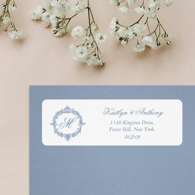 Elegant Vintage Blue Toile Monogram Wedding (Creator Uploaded)
