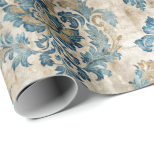 Elegant Vintage Blue  Wrapping Paper