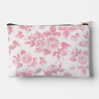 Elegant vintage blush pink botanical floral accessory pouch