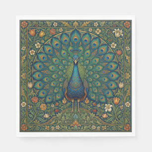 Elegant vintage bohemian peacock design napkin