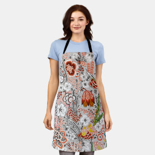 Elegant Vintage Boho Abstract Floral Artwork Apron