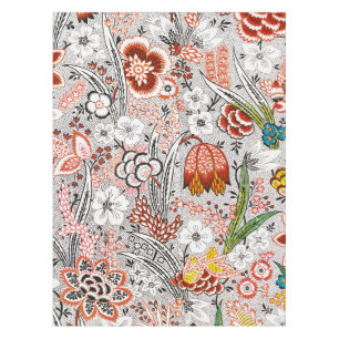 Elegant Vintage Boho Abstract Floral Artwork Tablecloth