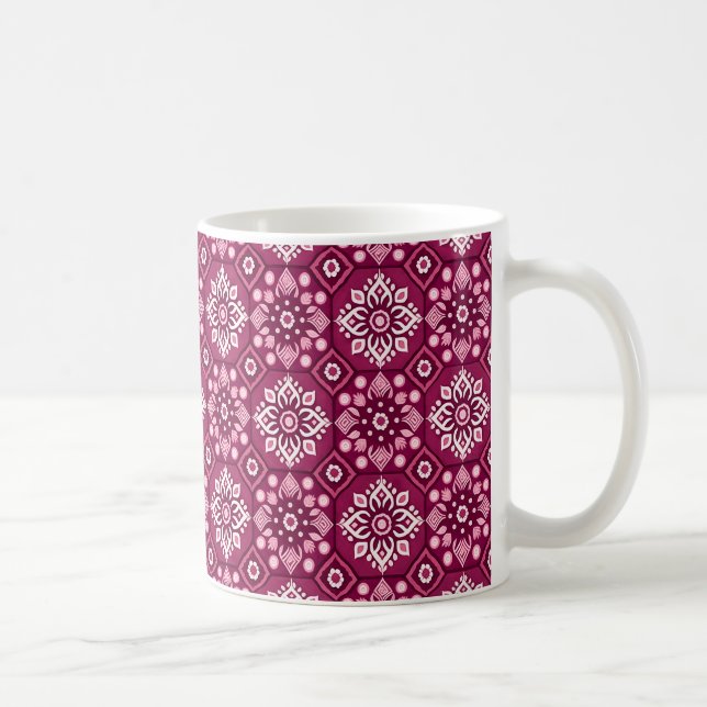 Elegant Vintage Boho Floral Pattern  Coffee Mug (Right)