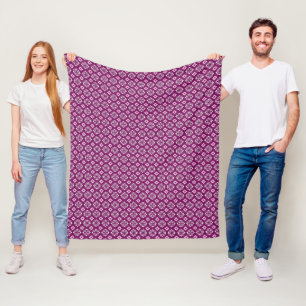 Elegant Vintage Boho Floral Pattern Fleece Blanket