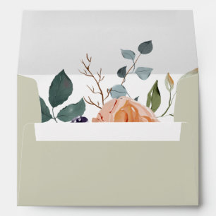 Elegant Vintage Boho Red Orange Grey Envelope