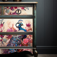 Elegant Vintage Boho Victorian Decoupage Peacock