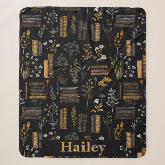 Elegant Vintage Book Design - Dark Academia Sherpa Blanket