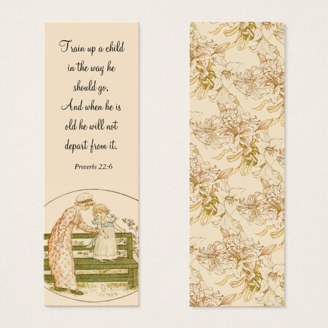 Elegant Vintage Bookmark With Bible Verse (Front & Back)