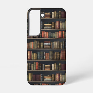 Elegant Vintage Bookshelf – Library Aesthetic Samsung Galaxy Case