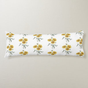 elegant vintage botanical art yellow sunflowers body cushion