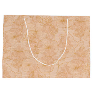 Elegant Vintage Botanical Floral Large Gift Bag