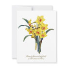 Elegant Vintage Botanical Flowers Yellow Daffodils