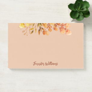 Elegant vintage botanical frame leaves named post-it notes