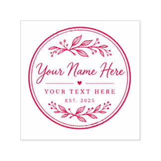Elegant Vintage Botanical Personalized Self-Inking Stamp