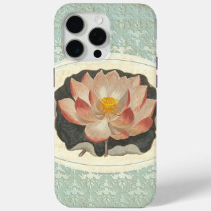 Elegant Vintage Botanical Print of Lotus Blossom iPhone 15 Pro Max Case