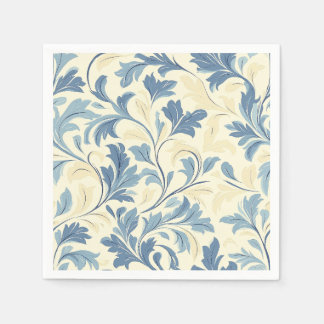 Elegant Vintage Botanical Scrollwork Design Napkin