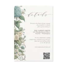 Elegant Vintage Botanical Wedding Details QR code