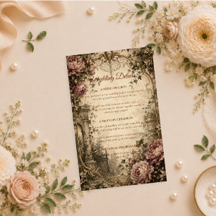 Elegant Vintage Botanical Wedding Enclosure Card