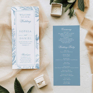 Elegant Vintage Botanical Wedding Program Programme
