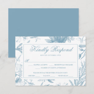 Elegant Vintage Botanical Wedding RSVP Card