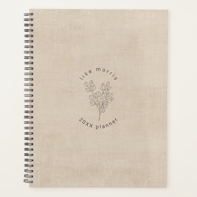 Elegant Vintage Botanical Wildflower  Planner (Front)
