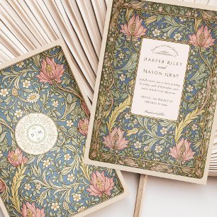 Elegant Vintage Botanical William Morris Wedding Invitation