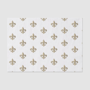 Elegant Vintage Brass Heraldic Fleur de lis Tissue Paper