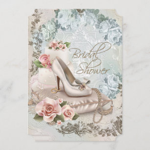 Elegant Vintage Bridal Shower Invitation