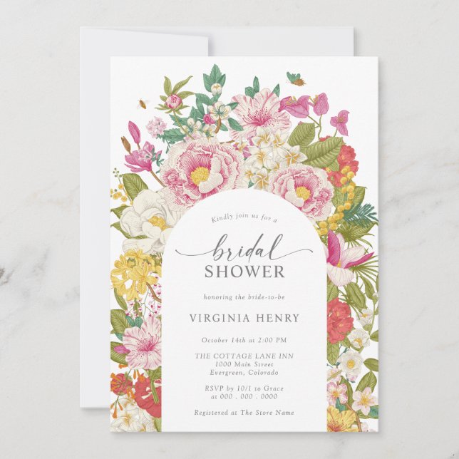 Elegant Vintage Bridal Shower Invitation (Front)