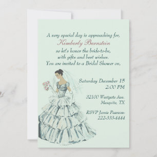 Elegant Vintage Bride Bridal Shower Invitation