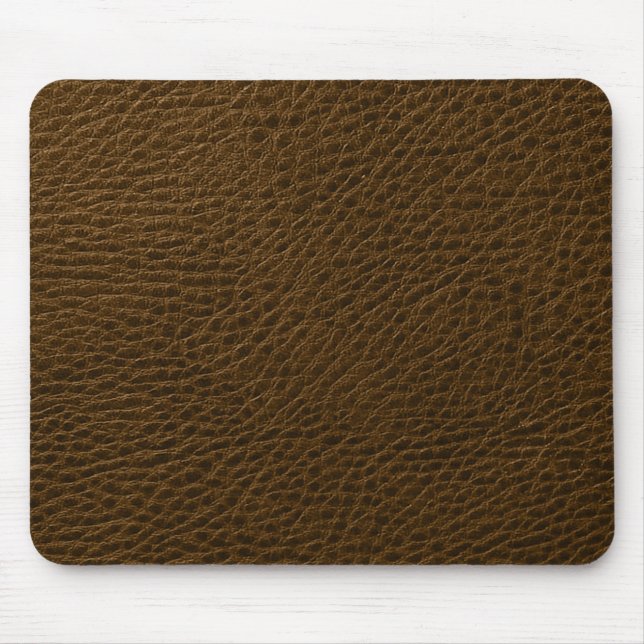 Elegant Vintage Brown Faux Leather Mouse Mat (Front)