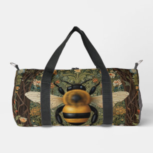 Elegant vintage bumblebee  botanical floral art duffle bag