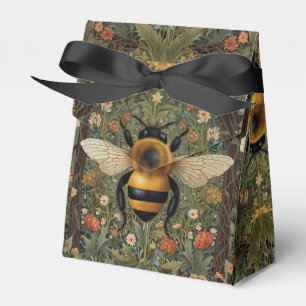 Elegant vintage bumblebee botanical floral art favour box