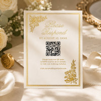Elegant Vintage Burgundy Regency Wedding RSVP Card